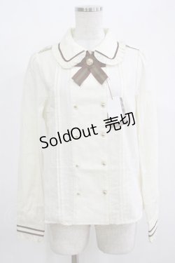 画像1: Amavel / 騎兵隊の勲章ブローチブラウス Free 生成り H-25-12-12-1048-CA-BL-NS-ZH