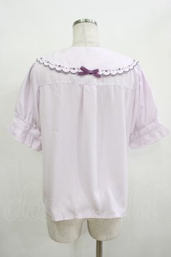 画像3: axes femme POETIQUE / ブーケ刺繍スカラップ襟ブラウス M ネイビー H-25-12-12-1053-AX-BL-NS-ZH