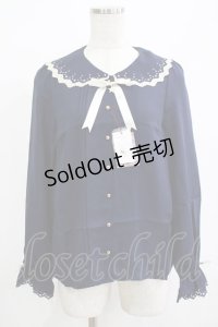 Amavel / Starry Marche パフスリーブ ブラウス Free ネイビー H-25-12-12-1056-CA-BL-NS-ZH