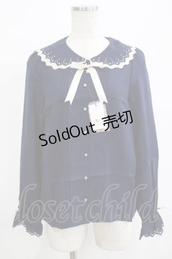 画像1: Amavel / Starry Marche パフスリーブ ブラウス Free ネイビー H-25-12-12-1056-CA-BL-NS-ZH