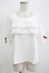 Amavel / フロントクロスフリルカットソー Free オフ H-25-12-12-1057-CA-TO-NS-ZH