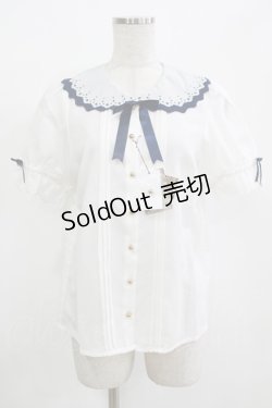 画像1: Amavel / Starry Marche パフスリーブ ブラウス Free オフ/ネイビー H-25-12-12-1058-CA-BL-NS-ZH