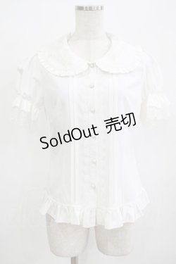 画像1: Lolitime（海外ロリータブランド） / 刺繍衿ブラウス S オフ H-25-12-12-1059-GO-BL-NS-ZH