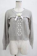Amavel / ハートケーブルレースアップニットプルオーバー Free グレー H-25-12-12-1060-CA-TO-NS-ZH