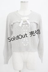 Amavel / ハートケーブルレースアップニットプルオーバー Free グレー H-25-12-12-1060-CA-TO-NS-ZH