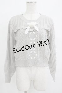 Amavel / ハートケーブルレースアップニットプルオーバー Free グレー H-25-12-12-1060-CA-TO-NS-ZH