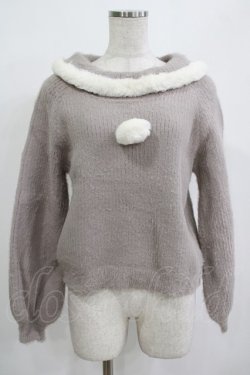 画像1: Amavel / Wonder bunnyフェザーニット Free ブラウン H-25-12-12-1061-CA-BL-NS-ZH