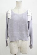 Amavel / 肩あきリボンニット Free ラベンダー H-25-12-12-1063-CA-TO-NS-ZH