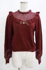 Amavel / レース切替ニットプルオーバー Free ボルドー H-25-12-12-1066-CA-TO-NS-ZH