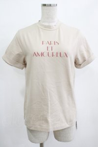an another angelus / モックネックロゴT Free PINK BEIGE H-25-12-12-1068-CA-TO-NS-ZH