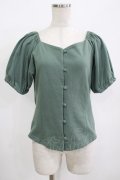 an another angelus / コルセットパフスリーブT Free GREEN H-25-12-12-1069-CA-TO-NS-ZH