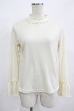 画像1: axes femme POETIQUE / パール使いトップス M アイボリー H-25-12-12-1070-AX-TO-NS-ZH