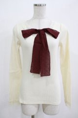 Amavel / ドットリボントップス Free アイボリー H-25-12-12-1072-CA-TO-NS-ZH