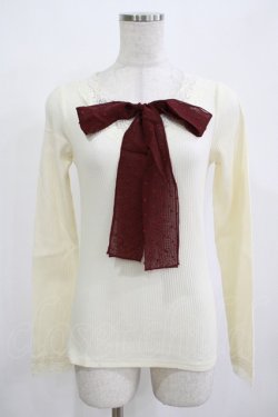 画像1: Amavel / ドットリボントップス Free アイボリー H-25-12-12-1072-CA-TO-NS-ZH