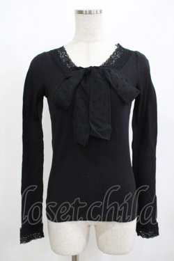 画像1: Amavel / ドットリボントップス Free ブラック H-25-12-12-1073-CA-TO-NS-ZH