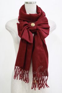 Amavel / 金ボタンリボンストール  ボルドー H-25-12-12-1075-CA-ZA-NS-ZH