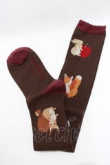 axes femme kawaii / 森のケーキ屋さんオーバーニー  ブラウン H-25-12-12-1076-AX-ZA-NS-ZH