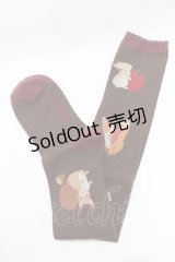 axes femme kawaii / 森のケーキ屋さんオーバーニー  ブラウン H-25-12-12-1076-AX-ZA-NS-ZH