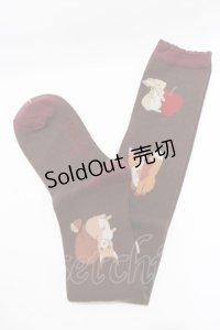 axes femme kawaii / 森のケーキ屋さんオーバーニー  ブラウン H-25-12-12-1076-AX-ZA-NS-ZH