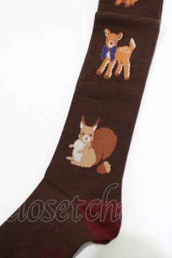 画像2: axes femme kawaii / 森のケーキ屋さんオーバーニー  ブラウン H-25-12-12-1076-AX-ZA-NS-ZH