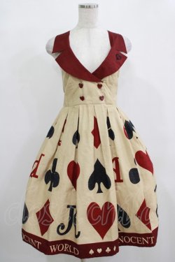 画像1: Innocent World / トランプゴブラン衿付きジャンパースカート Free カフェオレ H-25-12-12-1008-IW-OP-NS-ZH