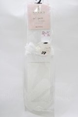 m petit by misako / AMOVKNIバラリボン 23-25cm ホワイト H-25-12-12-1077-LO-ZA-NS-ZH