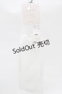 m petit by misako / AMOVKNIバラリボン 23-25cm ホワイト H-25-12-12-1077-LO-ZA-NS-ZH