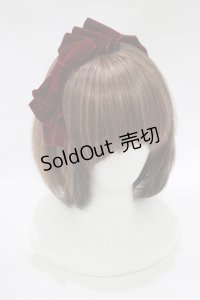 axes femme kawaii / ベロアリボンカチューシャ  ワイン H-25-12-12-1078-AX-AC-NS-ZH