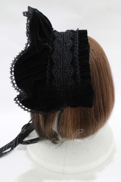 画像2: axes femme kawaii / ベルベットドールハーフボンネット  ブラック H-25-12-12-1079-AX-AC-NS-ZH