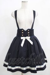 Amavel / 裾ロゴリボンストライプサススカート Free ネイビー H-25-12-12-1010-CA-SK-NS-ZH