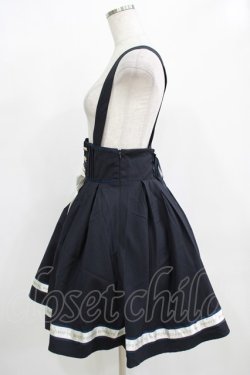 画像2: Amavel / 裾ロゴリボンストライプサススカート Free ネイビー H-25-12-12-1010-CA-SK-NS-ZH