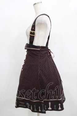 画像2: Amavel / 魔法のチェス刺繍サス付スカート Free ボルドー H-25-12-12-1011-CA-SK-NS-ZH