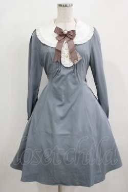 画像1: Amavel / フリルクラシカル フィット&フレア ワンピース Free ブルー H-25-12-12-1014-CA-OP-NS-ZH