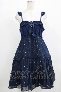 画像1: Amavel / 星柄キャミワンピース Free ネイビー H-25-12-12-1015-CA-OP-NS-ZH
