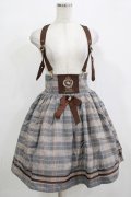 Amavel / チェック配色エンブレム刺繍スカート Free グレー H-25-12-12-1022-CA-SK-NS-ZH