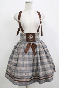 Amavel / チェック配色エンブレム刺繍スカート Free グレー H-25-12-12-1022-CA-SK-NS-ZH