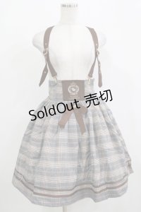 Amavel / チェック配色エンブレム刺繍スカート Free グレー H-25-12-12-1022-CA-SK-NS-ZH