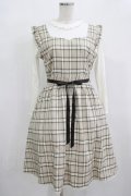 axes femme POETIQUE / チェック×カットソー切替ワンピース M ベージュ H-25-12-12-1023-AX-OP-NS-ZH
