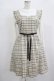画像1: axes femme POETIQUE / チェック×カットソー切替ワンピース M ベージュ H-25-12-12-1023-AX-OP-NS-ZH (1)
