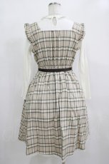 画像3: axes femme POETIQUE / チェック×カットソー切替ワンピース M ベージュ H-25-12-12-1023-AX-OP-NS-ZH (3)