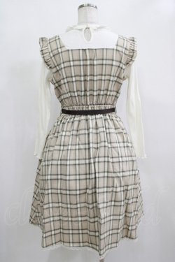 画像3: axes femme POETIQUE / チェック×カットソー切替ワンピース M ベージュ H-25-12-12-1023-AX-OP-NS-ZH