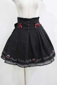 Amavel / Cherry Ribbonスカート Free ブラック H-25-12-12-1027-CA-SK-NS-ZH