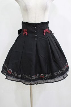 画像1: Amavel / Cherry Ribbonスカート Free ブラック H-25-12-12-1027-CA-SK-NS-ZH