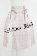 axes femme POETIQUE / レースアッププリーツ切替スカート M ピンク H-25-12-12-1028-AX-SK-NS-ZH