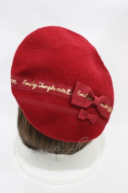 画像2: Emily Temple cute / ロゴリボンベレー  レッド H-25-12-12-001-ET-AC-KB-ZH