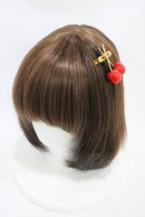 MILK / Cherryクリップピン  レッドチェリー/ゴールド H-25-12-12-002-ML-AC-KB-ZH