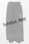 NieR Clothing / 刺繍ワイドパンツ  ブラック H-25-12-12-021-PU-PA-KB-ZH