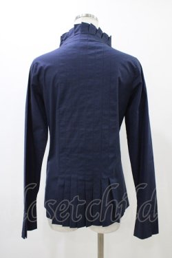 画像2: Moi-meme-Moitie / プリーツストレッチブラウス  ブルー H-25-12-12-022-MO-BL-KB-ZH