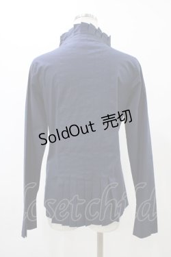 画像2: Moi-meme-Moitie / プリーツストレッチブラウス  ブルー H-25-12-12-022-MO-BL-KB-ZH
