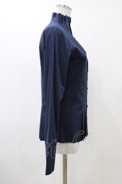 画像3: Moi-meme-Moitie / プリーツストレッチブラウス  ブルー H-25-12-12-022-MO-BL-KB-ZH